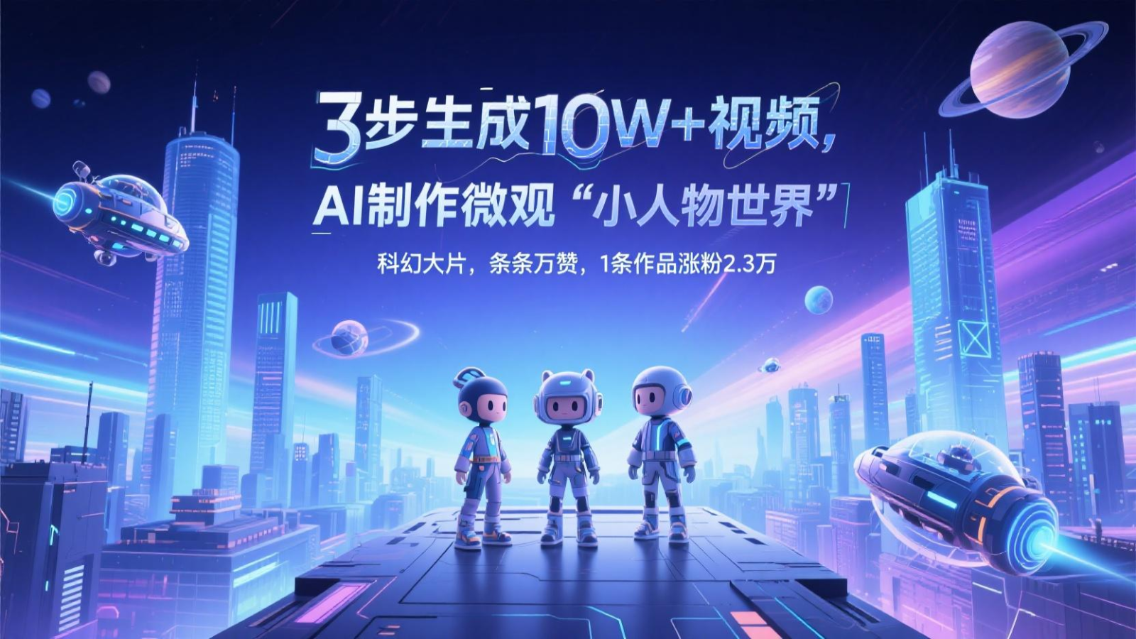 三步生成10W+视频，AI制作微观“小人物世界”科幻大片，条条万赞，1条作品涨粉2.3万-南友云赚