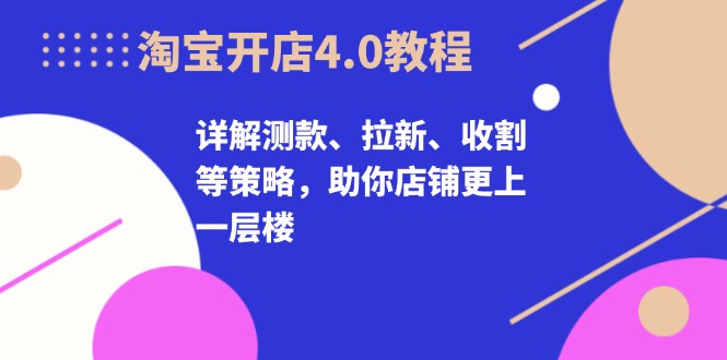 淘宝开店4.0教程，详解测款、拉新、收割等策略，助你店铺更上一层楼-南友云赚