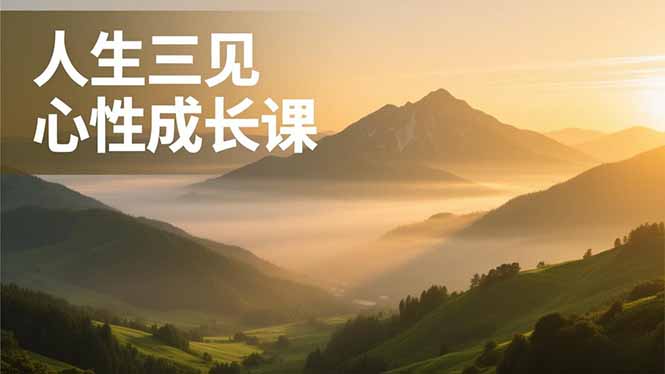 人生三见心性成长课，见天地众生自己，搞透人性安顿身心，活出清晰自我，内在富足无价-南友云赚