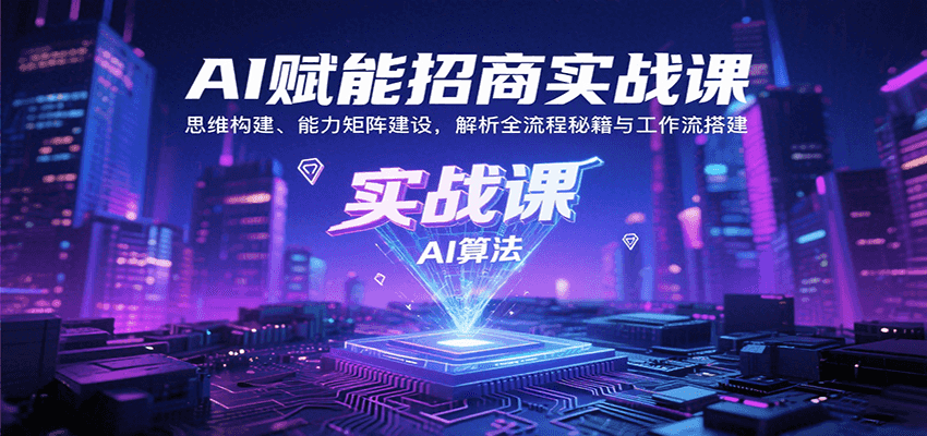 AI赋能招商实战课：思维构建、能力矩阵建设，解析全流程秘籍与工作流搭建-南友云赚