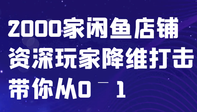 闲鱼已经饱和？纯扯淡！2000家闲鱼店铺资深玩家降维打击带你从0–1-南友云赚