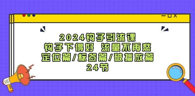 2024钩子引流课：钩子下得好流量不再愁，定位篇/标签篇/破播放篇/24节-南友云赚