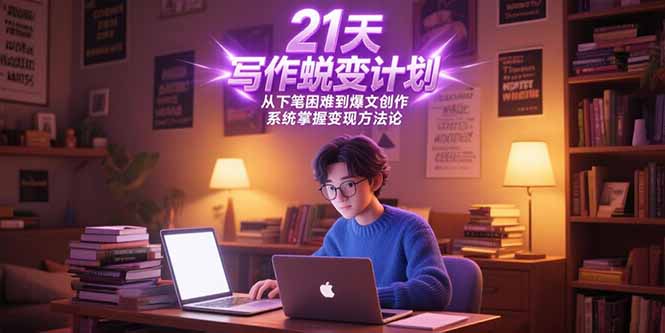21天写作蜕变计划，从下笔困难到爆文创作，系统掌握变现方法论-南友云赚
