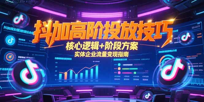 抖加高阶投放技巧，核心逻辑+阶段方案，实体企业流量变现指南-南友云赚