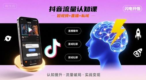 b8151a4975155916f844f838617b7ac2.jpeg 抖音流量认知课,短视频+直播+私域,认知提升,闪电开悟