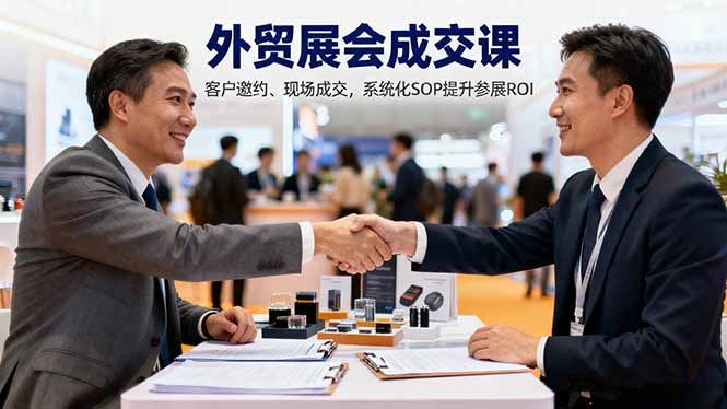 外贸展会成交课，含目标制定、客户邀约、现场成交，系统化SOP提升参展ROI-南友云赚