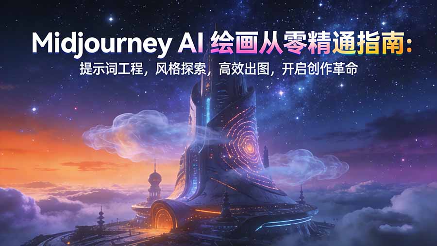 Midjourney AI绘画从零精通指南：提示词工程，风格探索，高效出图，开启创作革命-南友云赚