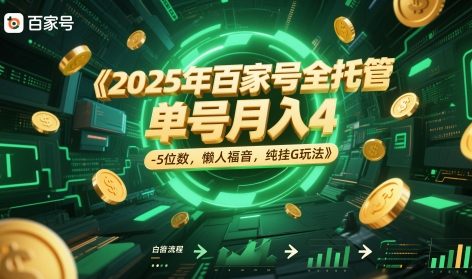 2025年百家号全托管，单号月入4-5位数，懒人福音，纯挂G玩法【揭秘】-南友云赚