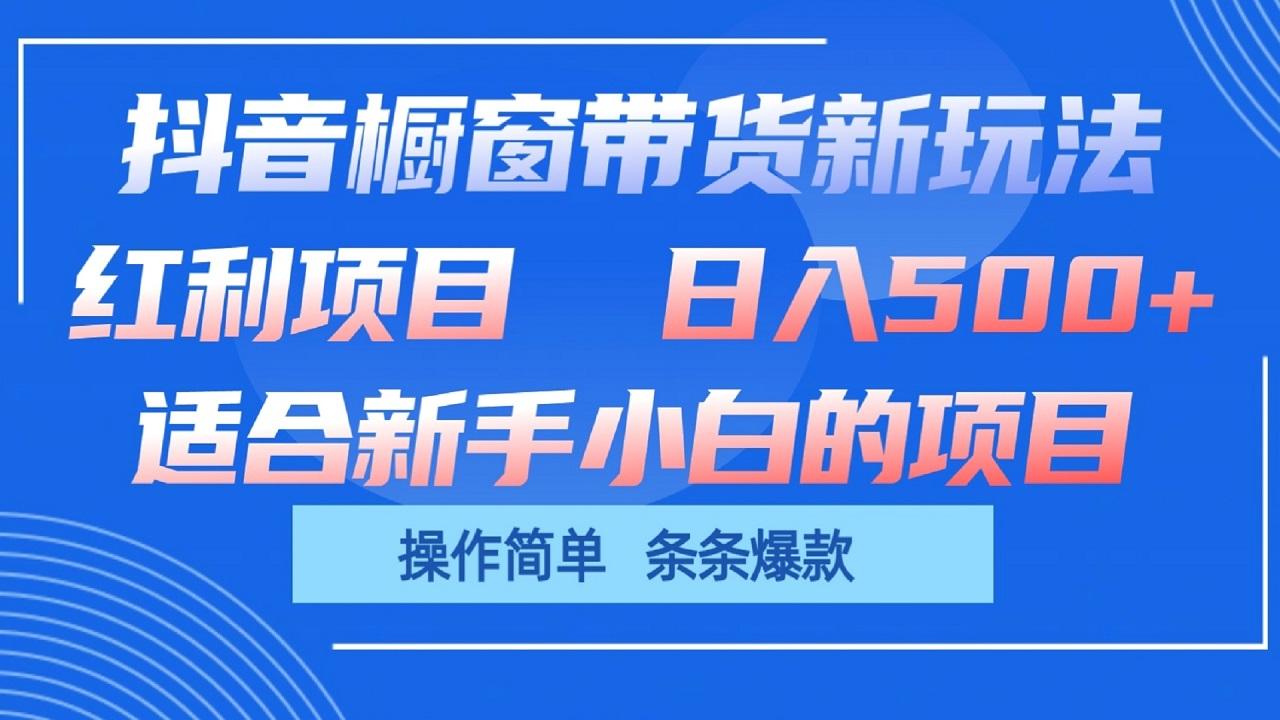 抖音橱窗带货新玩法,单日收益500+,操作简单,条条爆款-南友云赚