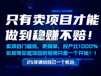 bbd6e265f5ad65c3b1bde637bc70ada3.jpeg 只有卖项目才能做到稳挣不赔,门槛低,更简单,你也可以年入百个W【揭秘】