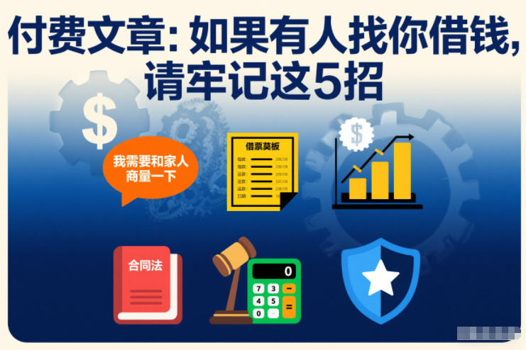 付费文章：如果有人找你借钱，请牢记这5招-南友云赚