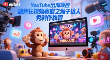 YouTube出海项目，油管长视频赛道之猴子达人秀制作教程-南友云赚
