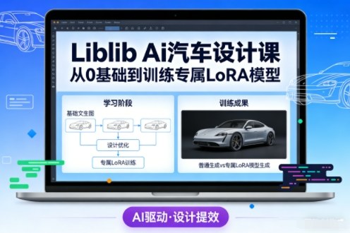 Liblib Ai汽车设计课，从0基础文生图，到教你训练专属设计和风格LoRA模型-南友云赚