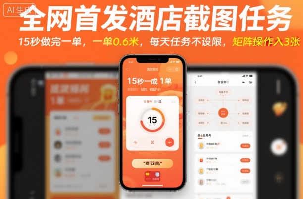be616d7a290b7013b7a7b24f8ede8295.jpeg 全网首发酒店截图任务,15秒做完一单,一单0.6米,每天任务不设限,矩阵操作日入3张【揭秘】