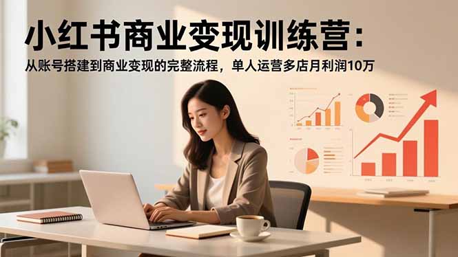 bfbdfdaa538b1779e0908b4b4e7ce43e.jpeg 小红书商业变现训练营:从账号搭建到商业变现的完整流程,单人运营多店月利润10万