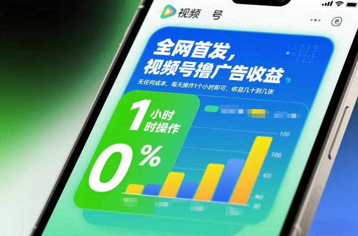 全网首发，视频号撸广告收益，无任何成本，每天操作1个小时即可，收益几十到几张-南友云赚