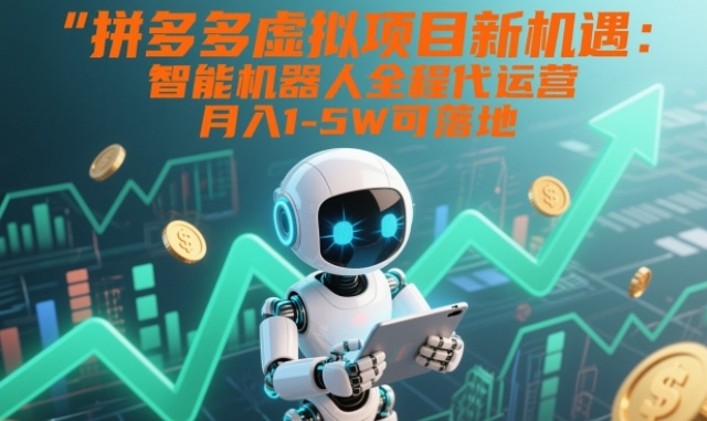 拼多多虚拟项目新机遇：智能机器人全程代运营，月入1-5W可落地【揭秘】-南友云赚