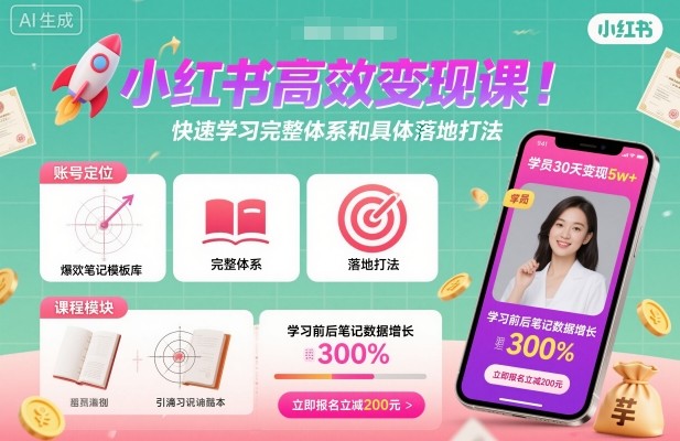 c468067c4aca2a29730933821953a4f9.jpeg 小红书高效变现课,快速学习小红书完整体系和具体落地打法