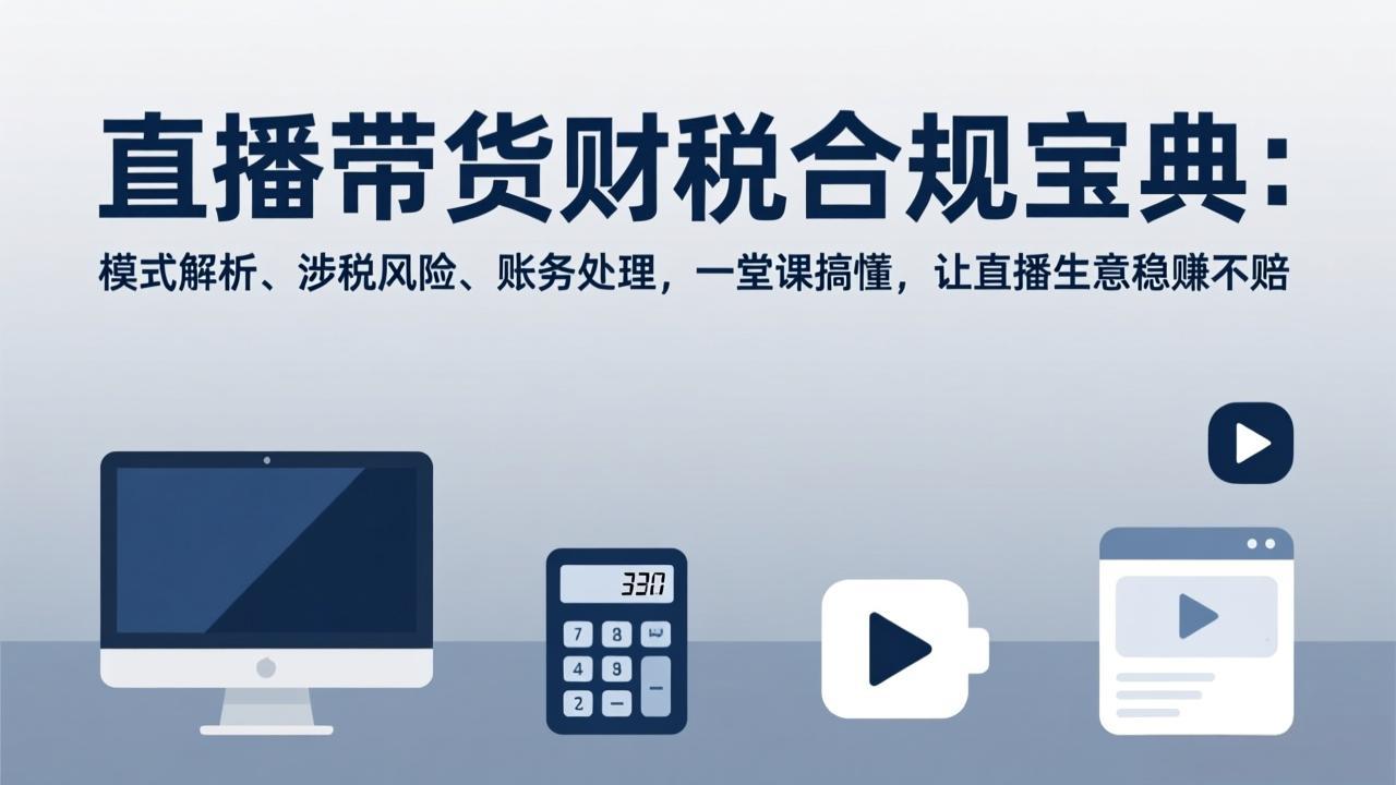 直播带货财税合规宝典：模式解析、涉税风险、账务处理，一堂课搞懂，让直播生意稳赚不赔-南友云赚