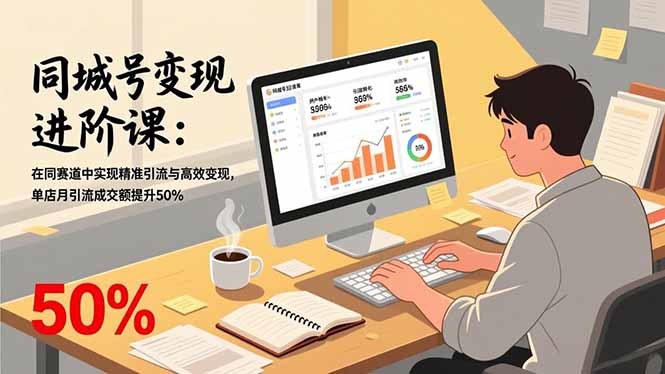 同城号变现进阶课：在同城赛道中实现精准引流与高效变现，单店月引流成交额提升50%-南友云赚