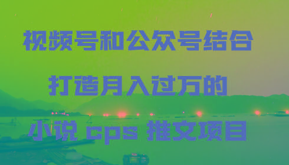 视频号和公众号结合打造月入过万的小说cps推文项目-南友云赚