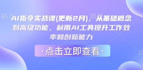 AI指令实战课(更新2月)，从基础概念到高级功能，利用AI工具提升工作效率和创新能力-南友云赚