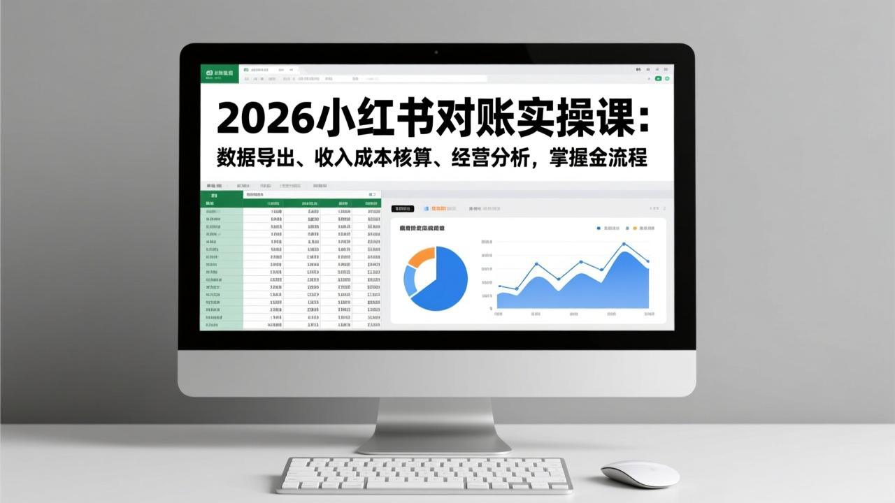2026小红书对账实操课：数据导出、收入成本核算、经营分析，掌握全流程-南友云赚