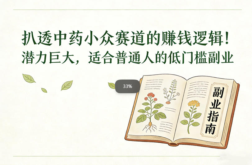 扒透中药小众赛道的賺米逻辑，潜力巨大，适合普通人的低门槛副业-南友云赚