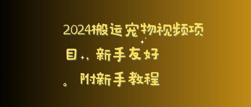 2024搬运宠物视频项目，新手友好，完美去重，附新手教程【揭秘】-南友云赚
