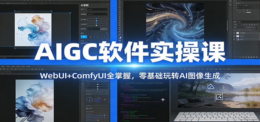 AIGC软件实操课：WebUI+ComfyUI全掌握，零基础玩转AI图像生成-南友云赚