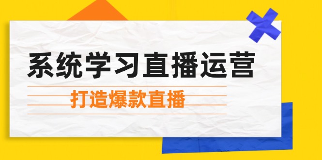 系统学习直播运营：掌握起号方法、主播能力、小店随心推，打造爆款直播-南友云赚
