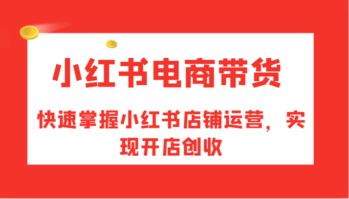 小红书电商带货，快速掌握小红书店铺运营，实现开店创收-南友云赚