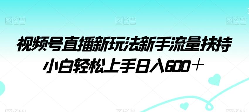 视频号直播新玩法新手流量扶持小白轻松上手日入600＋【揭秘】-南友云赚