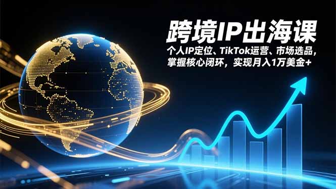 跨境IP出海课，个人IP定位、TikTok运营、市场选品，掌握核心闭环，实现月入1万美金+-南友云赚
