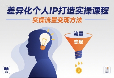 差异化个人IP打造实操课程，实操流量变现方法-南友云赚