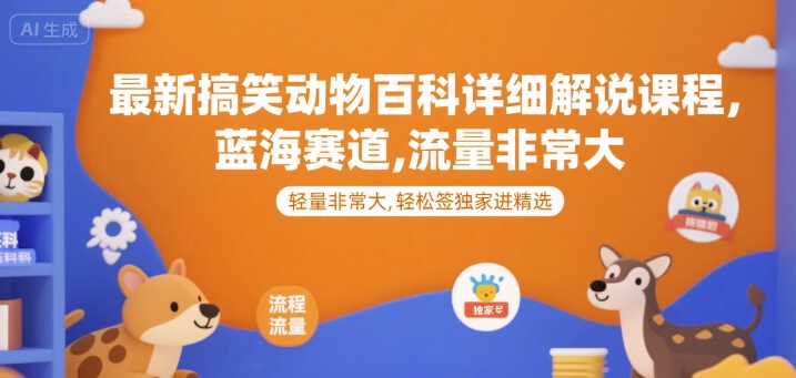 d32962ef20db6de364a32d87c04a956e.jpeg 最新搞笑动物百科详细解说课程,蓝海赛道,流量非常大,轻松签独家进精选