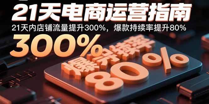 21天电商运营指南：21天内店铺流量提升300%，爆款持续率提升80%-南友云赚
