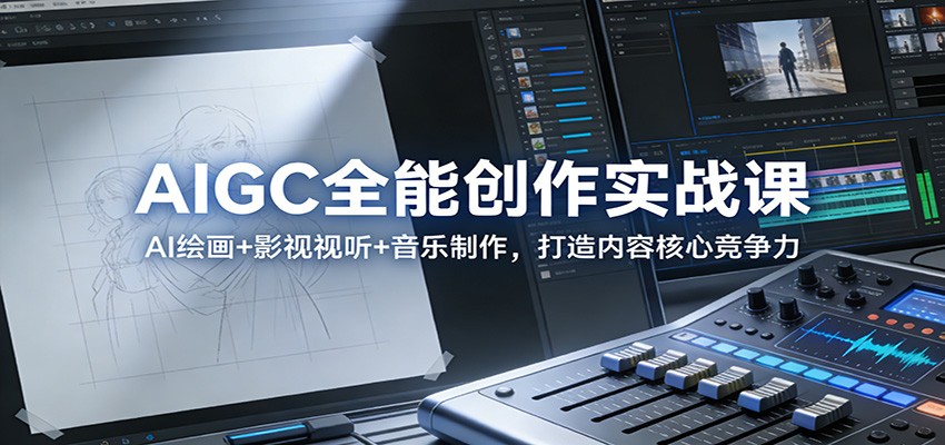 AIGC全能创作实战课：AI绘画+影视视听+音乐制作，打造内容核心竞争力-南友云赚