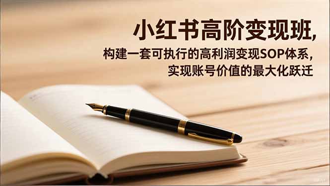 d71f926871f2de8739fb9605b6bead70.jpeg 小红书高阶变现班,构建一套可执行的高利润变现SOP体系,实现账号价值的最大化跃迁