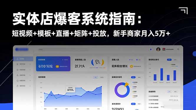 实体店爆客系统指南：短视频+模板+直播+矩阵+投放，新手商家月入5万+-南友云赚