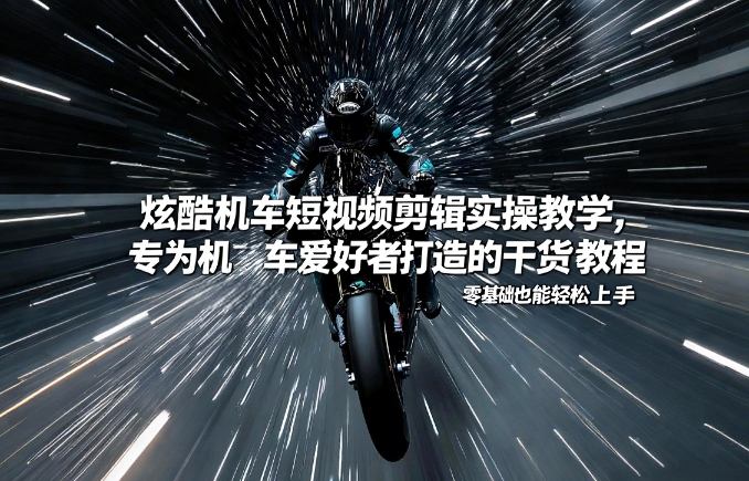 炫酷机车短视频剪辑实操教学，专为机车爱好者打造的干货教程，零基础也能轻松上手-南友云赚