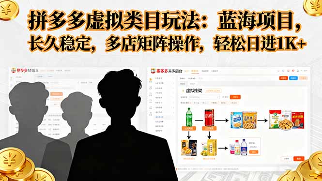 d9280db5d0382c2e7cd2ff331b628577.jpeg 拼多多虚拟类目玩法,蓝海项目,长久稳定,多店矩阵操作,轻松日进1K+