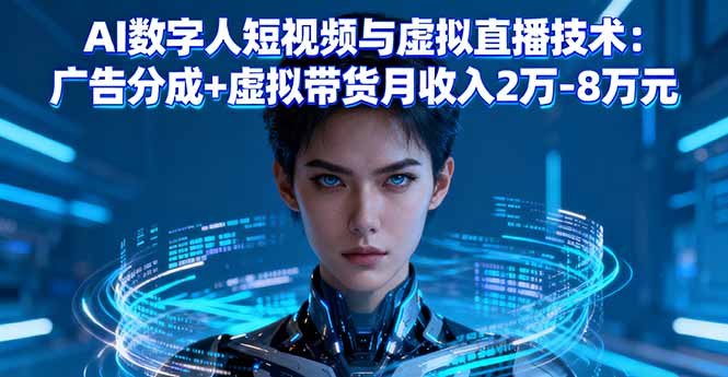 AI数字人短视频与虚拟直播技术：广告分成+虚拟带货月收入2万-8万元-南友云赚