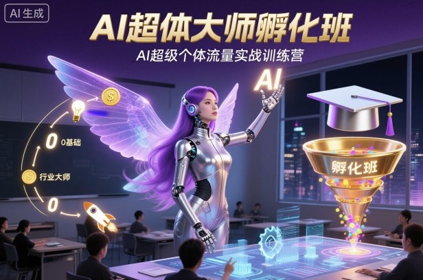 AI超体大师孵化班，AI超级个体流量实战训练营-南友云赚