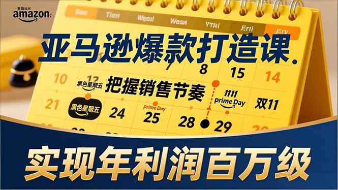 亚马逊爆款打造课，大促节点、全年规划、淡旺季打法，把握销售节奏，实现年利润百万级-南友云赚