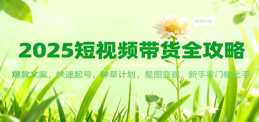 2025短视频带货全攻略：爆款文案，快速起号，种草计划，星图变现，新手零门槛上手-南友云赚
