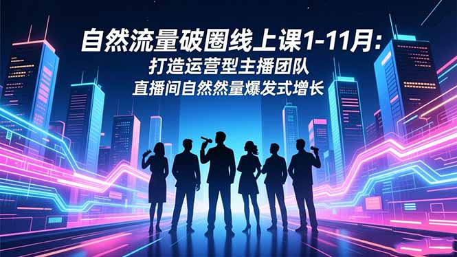 自然流量破圈线上课1-11月：打造运营型主播团队 直播间自然流量爆发式增长-南友云赚