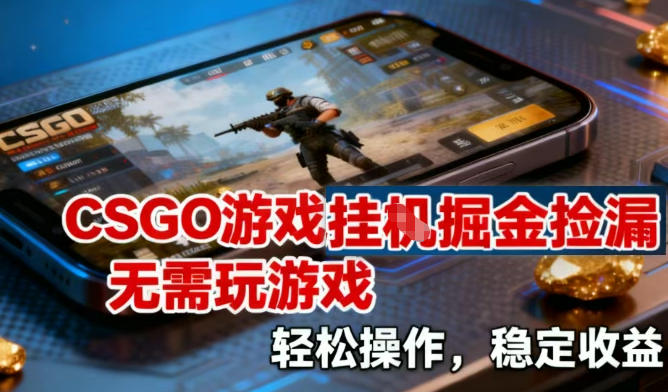 CSGO游戏挂G掘金捡漏，不需要玩游戏，操作简单，收益稳定【揭秘】-南友云赚