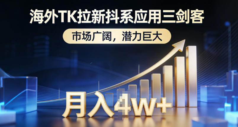 海外TK拉新抖系应用三剑客，市场广阔，潜力巨大，月入1w+-南友云赚
