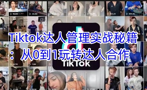 Tiktok达人管理实战秘籍：从0到1玩转达人合作-南友云赚